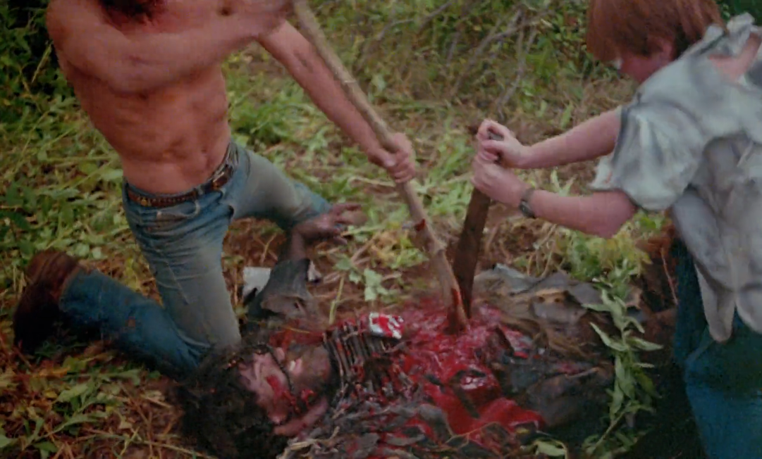 Muerte del asesino de Don't go in the woods.