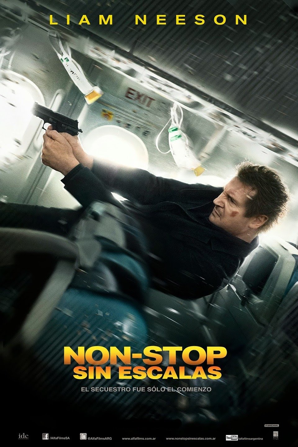 Cartel de la película Sin escalas, de 2014